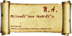 Milovánov András névjegykártya